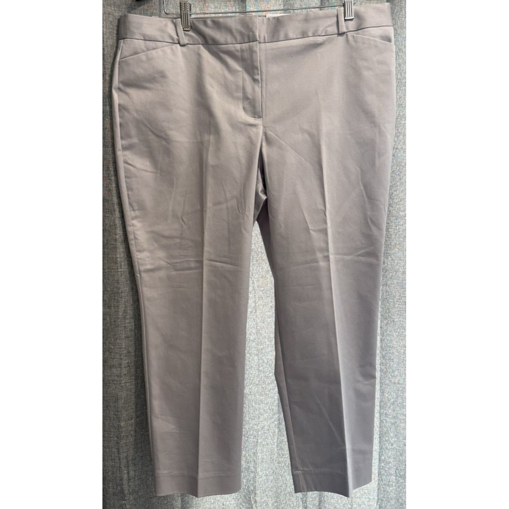 Liz Claiborne Pants Womens 16P Gray Emma Classic Crop Ankle Preppy Pockets NWT